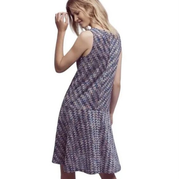 Anthropologie Maeve Westwater Boho Chevron Drop Waist Festival Dress Size Small - Picture 2 of 6